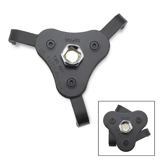 Cheie filtru ulei cu 3 picioare TOPTUL JDAI65A2, capacitate prindere 65-120 mm, antrenor 1/2-3/8 inch