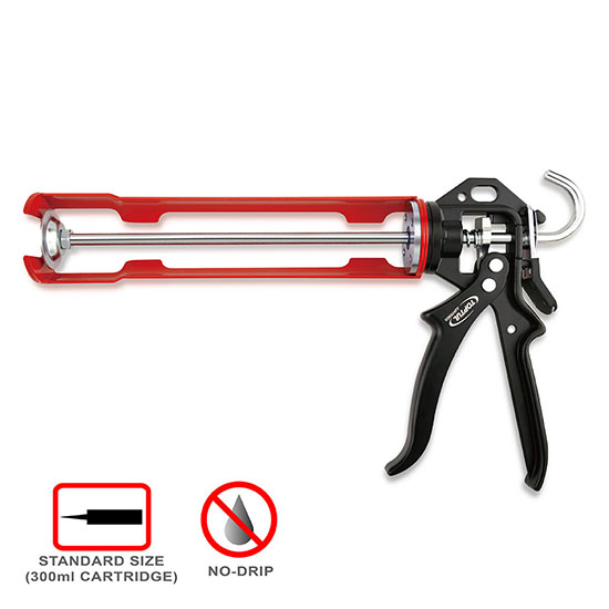 Pistol pentru silicon TOPTUL JJAY0903, rotativ, lungime 9 inch/ 229 mm, pentru cartuse de 300 ml