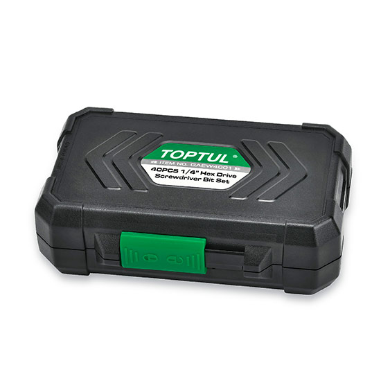 Set 40 biti pentru insurubare TOPTUL GAEW4001, prindere hex 1/4 inch, suport magnetic rapid, cutie depozitare