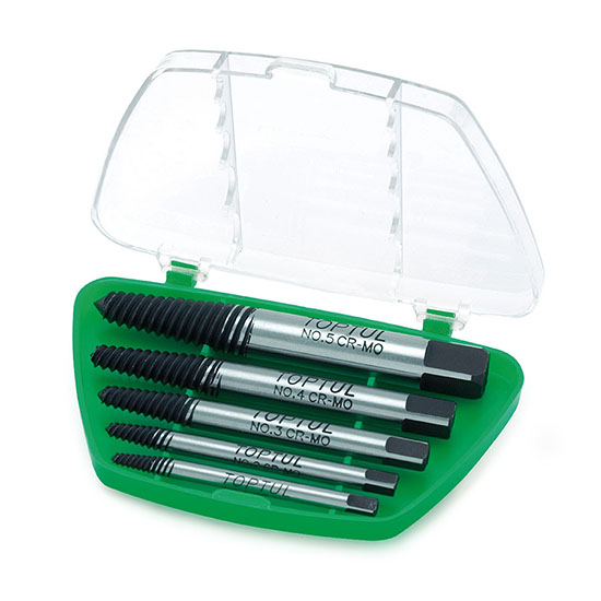 Set 5 extractoare pentru suruburi TOPTUL JGAW0501, dimensiuni compatibile M3-M18, crom molibden