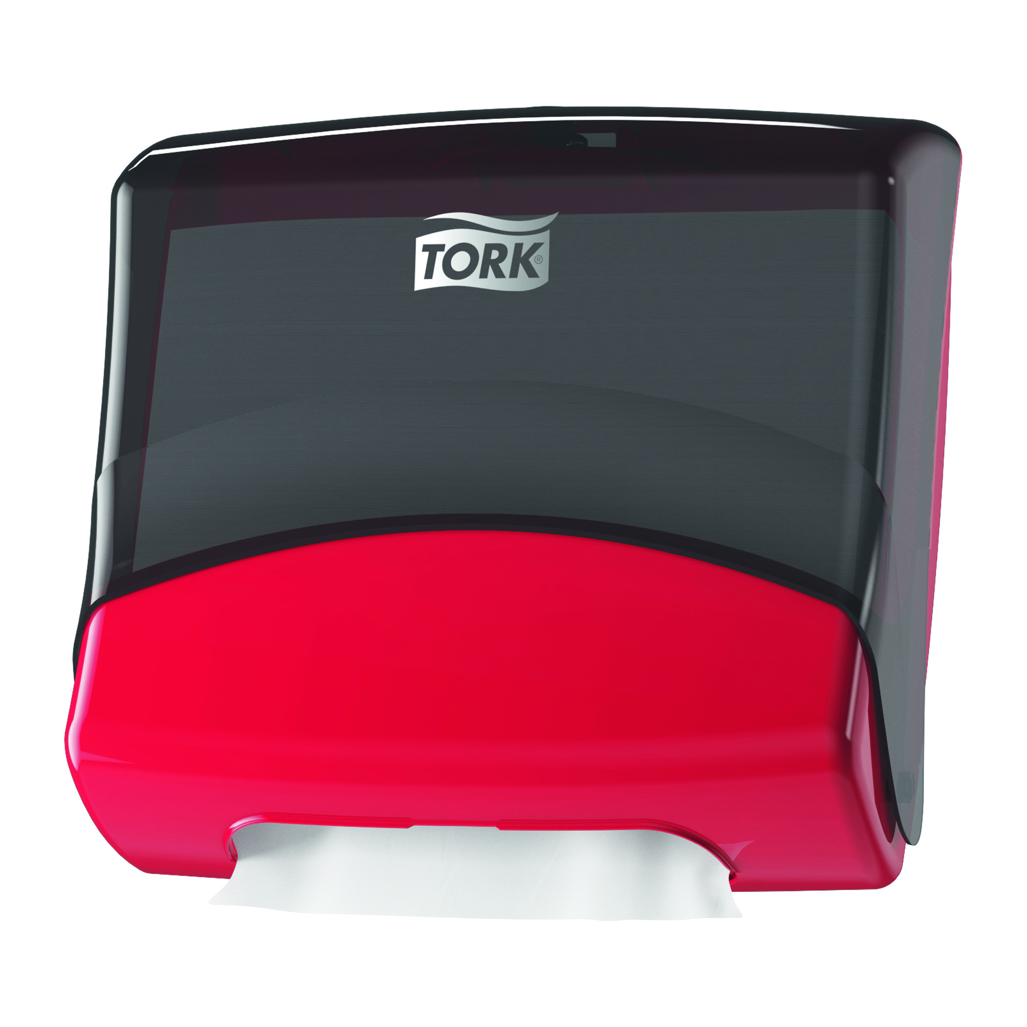Dozator de lavete pliate TORK 654008, 427 x 206 x 394 mm, plastic, rosu/fumuriu