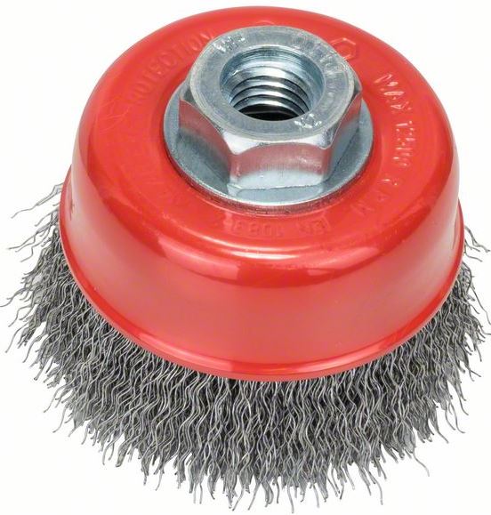 Perie de sarma ondulata BOSCH 2608622098, diametru 75 mm, prindere filet M14, grosime sarma 0.3 mm, turatie 12500 rpm