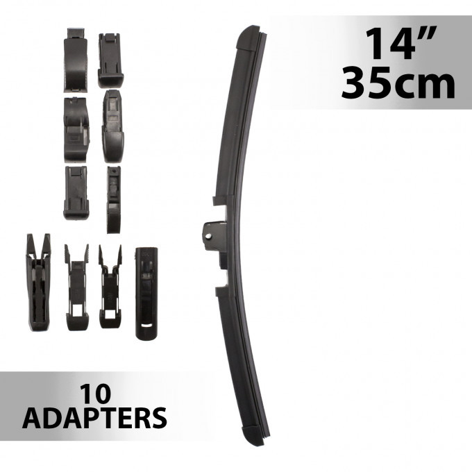 Stergator parbriz auto profesional CARGUARD 77914, lungime lama 14 inch, 35 cm, cu 10 adaptoare