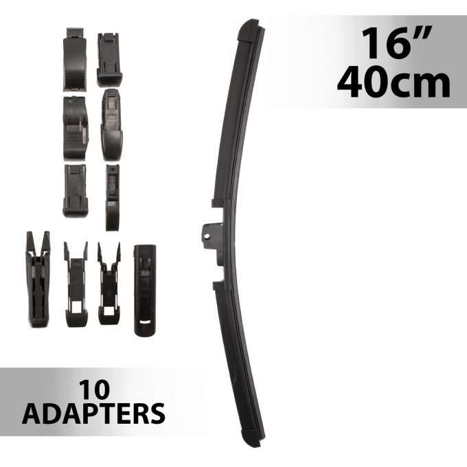 Stergator parbriz auto profesional CARGUARD 77916, lungime lama 16 inch, 40 cm, cu 10 adaptoare