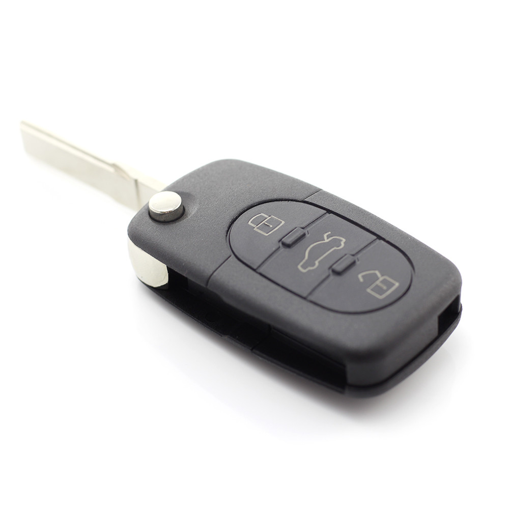 Carcasa cheie contact CARGUARD CC033, pentru Audi, tip briceag, cu 3 butoane rotunde, cu baterie 2032