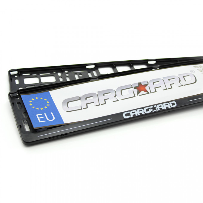 Set suporți pentru numerele de inmatriculare CARGUARD SNI001, 52.5 x 13.5 cm, din plastic flexibil, negru