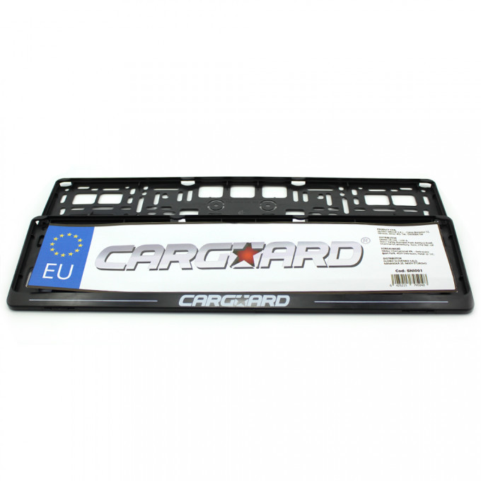 Set suporți pentru numerele de inmatriculare CARGUARD SNI001, 52.5 x 13.5 cm, din plastic flexibil, negru