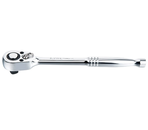 Antrenor clichet reversibil TOPTUL CHAM1220, eliberare rapida, 72 dinti, antrenor patrat 3/8 inch, lungime 198 mm, finisaj cromat