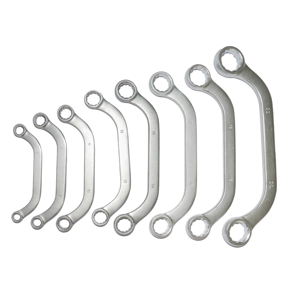 Set 8 chei inelare semiluna JBM 54159, deschidere chei 6x7 mm, 8x9 mm, 10x11 mm, 12x13 mm, 14x15 mm, 16x17 mm, 18x19 mm, 20x22 mm