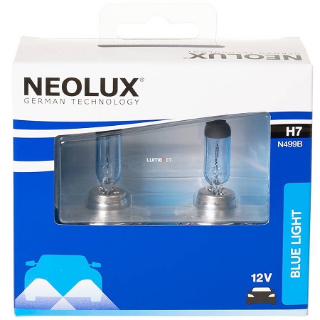 Set 2 becuri auto NEOLUX Blue Light N499B-2SCB, H7, 12V, 55W, PX26d