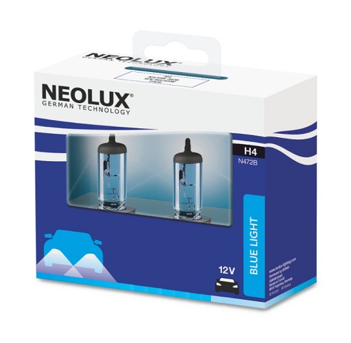 Set 2 becuri auto NEOLUX Blue Light N472B-2SCB, H4, 12V, 60/55W, P43t