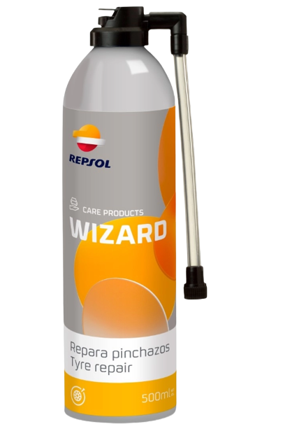 Spray reparatie anvelopa REPSOL WIZARD REPARA PINCHAZOS AEROSOL RPP9070ZPA, volum 500 ml