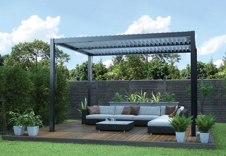 Pergola pentru gradina VILLAGER Green Bay 078504, 300 x 400 x 230 cm, structura aluminiu