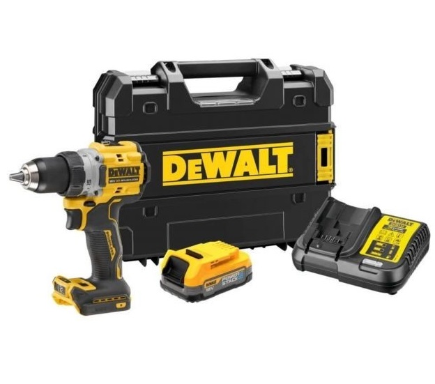 Masina de gaurit si insurubat DEWALT PowerStack DCD800E1T, motor brushless, 0-2000 rpm, cu acumulator Li-Ion, 18V, 1.7 Ah, cutie TSTAK