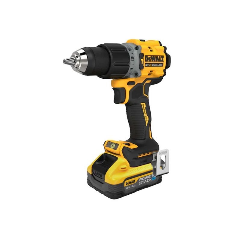 Masina de gaurit si insurubat cu impact DEWALT PowerStack DCD805H2T, 2000 rpm, 34000 bpm, 2 x acumulatori Li-Ion 18V XR, 5 Ah, cutie TSTAK
