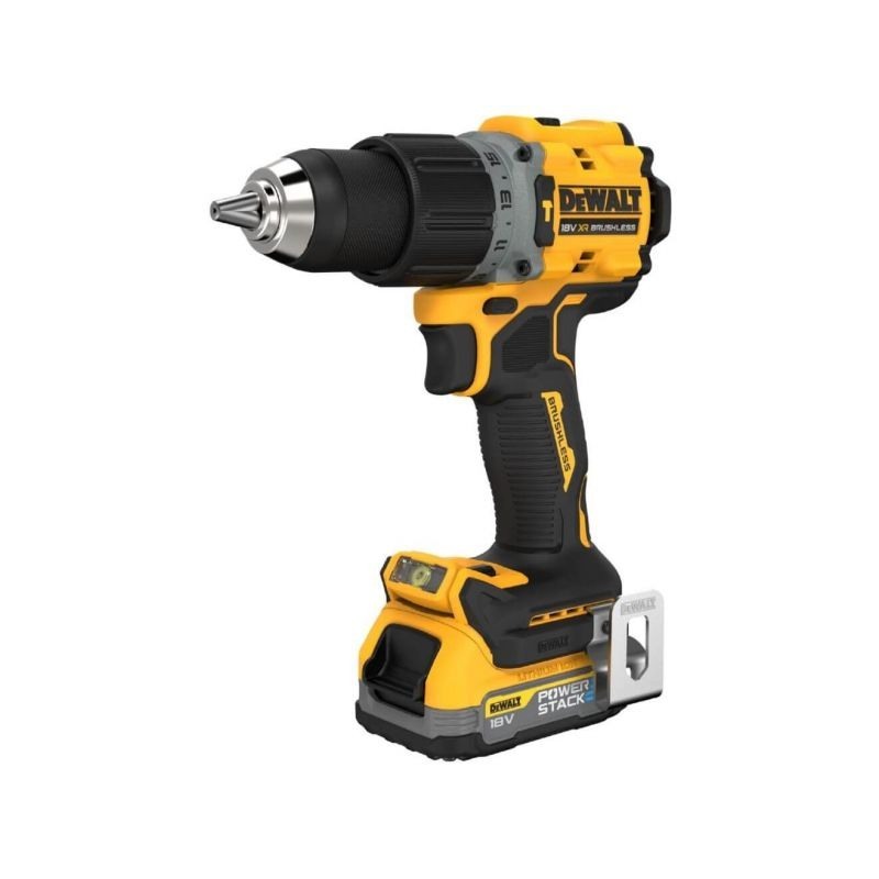 Masina de gaurit si insurubat cu percutie DEWALT PowerStack DCD805E2T, 2000 rpm, 34000 bpm, 1 x acumulator Li-Ion, 18V, 1.7 Ah, cutie TSTAK