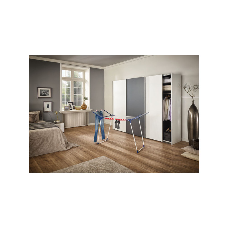 Uscator de rufe LEIFHEIT Pegasus 200 Solid 81520, pliabil, 167 x 66 x 87 cm, capacitate uscare 20 metri, cu 2 suporti uscare