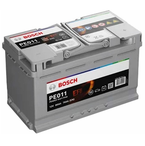 Baterie auto BOSCH Power EFB Line 0 092 PE0 110, tensiune 12V, amperaj 80 Ah, curent pornire EN 800 A, 315 x 175 x 190 mm