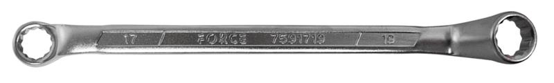 Cheie inelara cotita FORCE, deschidere cheie 6 x 7 mm, profil bi-hexagonal, lungime 168 mm