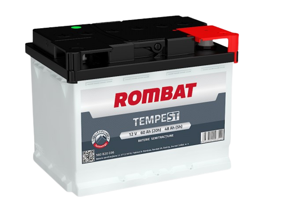 Baterie barci ROMBAT Tempest Semitractiune 550B20036, 12V, 60 Ah / 48 Ah, 242x175x190 mm