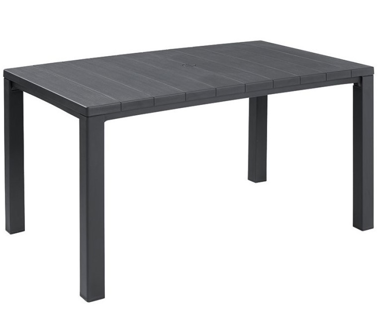 Masa de gradina KETER Julie 246186, negru, dreptunghiulara, polipropilena, 147 x 90 x 74.5 cm