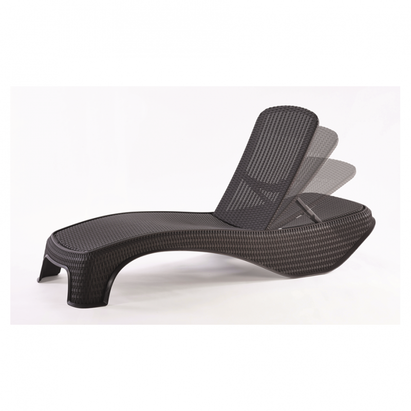 Sezlong de gradina, reglabil, KETER Atlantic 17199231939, 197 x 75 x 41 cm, fara perna, polipropilena, grafit
