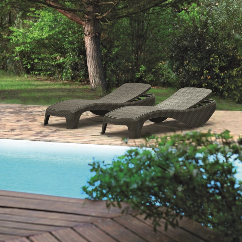 Sezlong de gradina, reglabil, KETER Atlantic 17199231939, 197 x 75 x 41 cm, fara perna, polipropilena, grafit