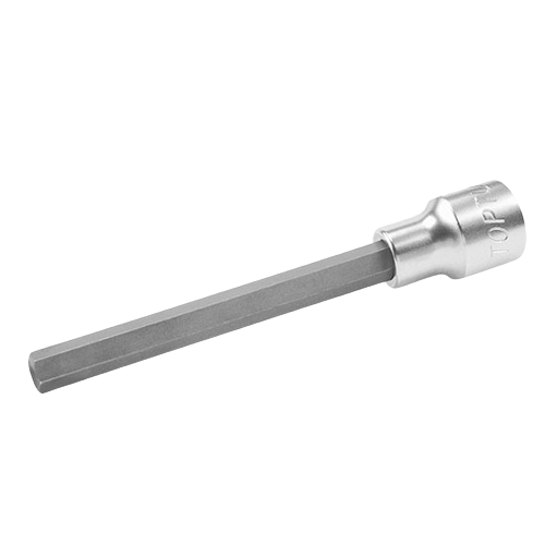Bit cu soclu tubular TOPTUL BCIA1610, prindere patrat 1/2 inch, bit profil hexagonal 10 mm, lungime 140 mm, crom vanadiu