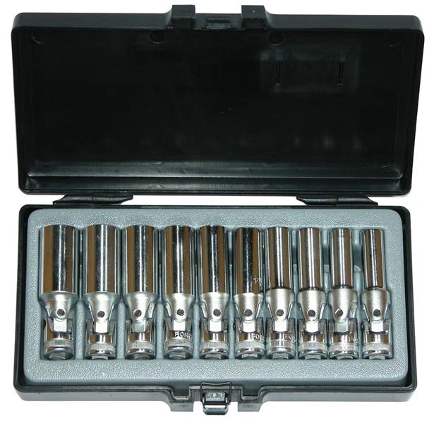 Set 10 chei tubulare adanci FORCE, profil hexagonal, prindere patrat 3/8 inch, lungime 85 mm