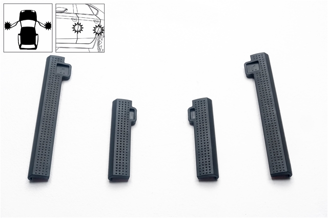 Set 4 protectii pentru cant portiere RATI V01764, adezive, negru