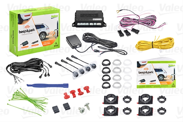 Kit 4 senzori de parcare cu avertizare sonora VALEO 632203, 12V, montare fata/spate, compatibil cu vehicule cu carlige de remorcare