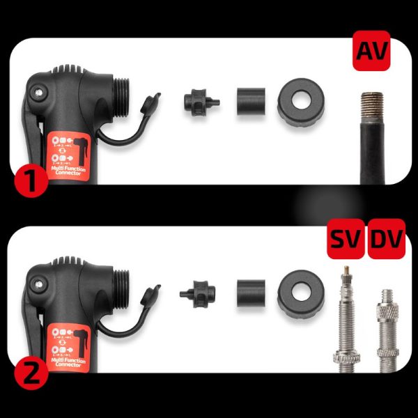 Pompa manuala pentru biciclete HEYNER 216400, 8 bar, suport montare, mufe Schrader, Presta si Dunlop