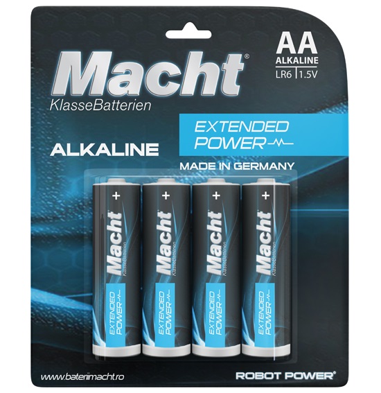 Cutie 20 x blister 4 baterii alcaline MACHT Extended Power LR06, tip AA, 1.5V
