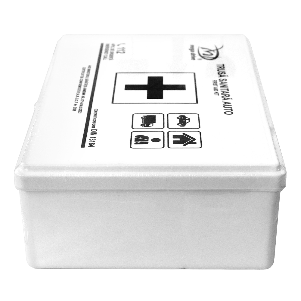 Trusa medicala auto MEGA DRIVE 107193, cu omologare RAR, in conformitate cu DIN 13164, valabilitate 5 ani
