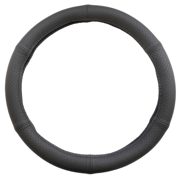 Husa pentru volan auto MEGA DRIVE 10061PP, piele naturala, perforata, diametru 37-39 cm, negru