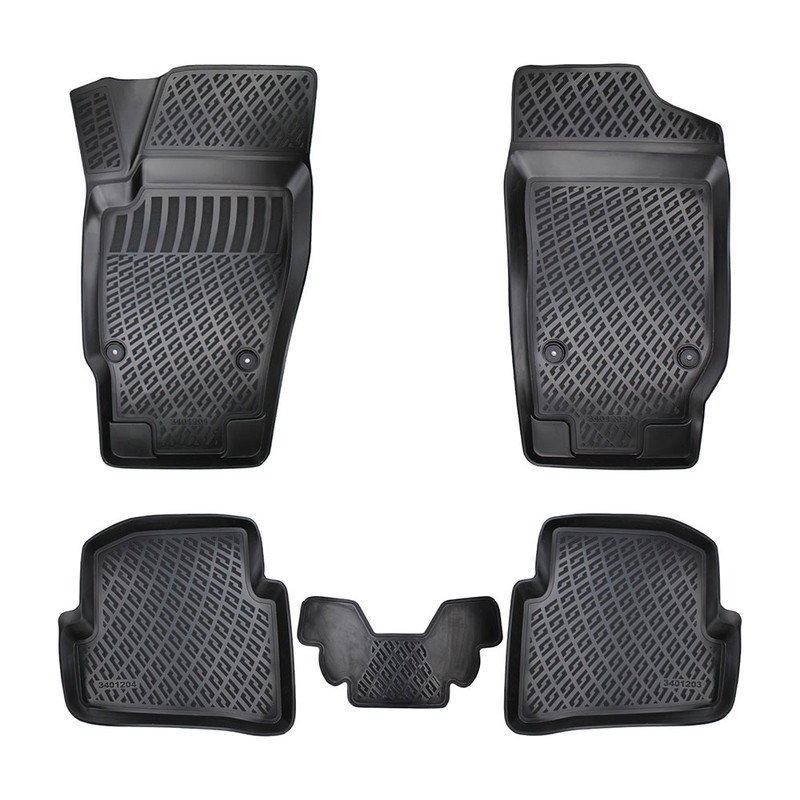 Set covorase auto din cauciuc UMBRELLA 110179, TPE, negru, pentru Skoda Fabia I, 1999-2007