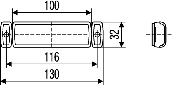 Lumina de pozitie HELLA 2PG 008 645-971, 32 x 130 mm, LED, 1 W, 24 V, lungime cablu 500 mm, transparent