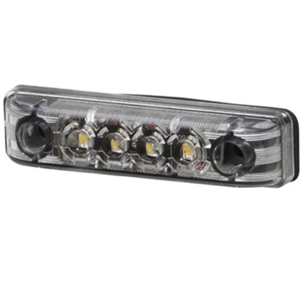 Lumina de pozitie fata cu catadioptru HELLA 2PG 357 010-121, 16 x 65 mm, LED, 0.4 W, 12/24 V, transparent