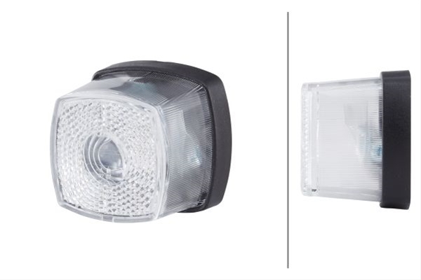 Lumina de pozitie fata cu catadioptru HELLA 2PG 357 012-021, 62 x 62 mm, C5W, 0.5 W, 12 V, transparent