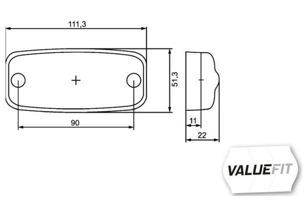 Lumina de pozitie HELLA 2PS 357 008-001, 51 x 111 mm, LED, 0.8 W, 12/24 V, portocaliu, lungime cablu 500 mm, fara suport
