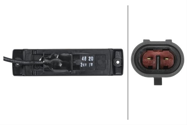 Lumina de pozitie HELLA 2PS 008 645-887, 32 x 130 mm, W5W, 1 W, 24 V, portocaliu, lungime cablu 180 mm