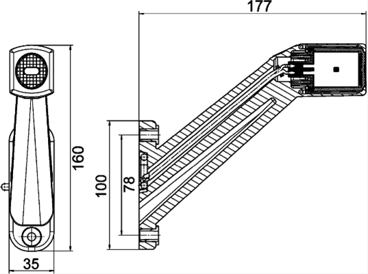 Lampa semnalizare spate stanga HELLA 2VP 340 934-211, P21W, 24V, 130 x 370 mm, fara becuri