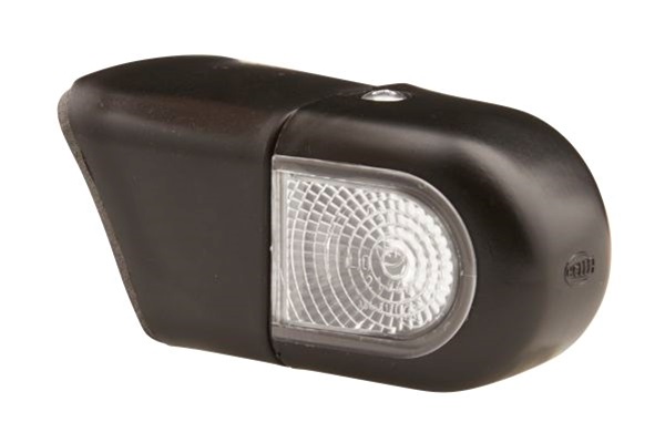 Lampa de gabarit HELLA 2XS 004 237-291, sticla transparenta, carcasa neagra, partea stanga