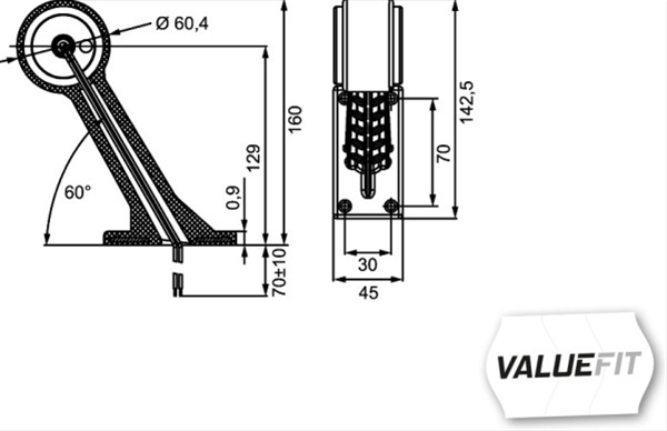 Lampa de gabarit lunga HELLA 2XS 357 004-031, LED, 30V, 12/24V, unghi 60 grade, sticla transparenta, partea stanga