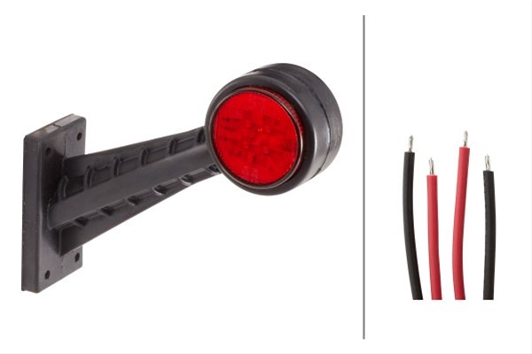 Lampa de gabarit lunga HELLA 2XS 357 004-041, LED, 30V, 12/24V, unghi 60 grade, sticla transparenta, partea dreapta
