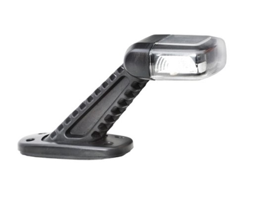 Lampa de gabarit oblica HELLA 2XS 357 006-011, LED, 30V, 12/24V, unghi 45 grade, sticla transparenta, partea stanga