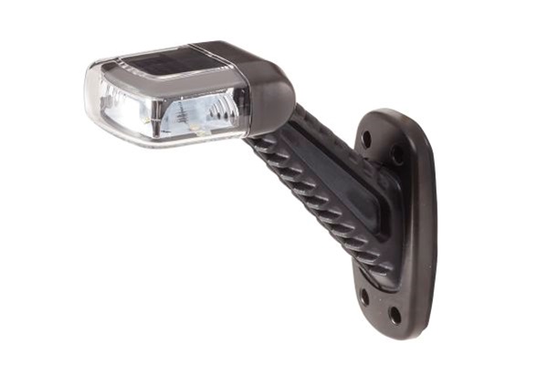Lampa de gabarit oblica HELLA 2XS 357 007-011, LED, 30V, 12/24V, unghi 45 grade, sticla transparenta, partea stanga