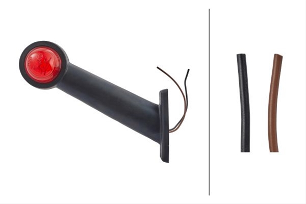 Lampa de gabarit oblica HELLA 2XS 955 232-001, R5W, 12/24V, unghi 45 grade, fara becuri