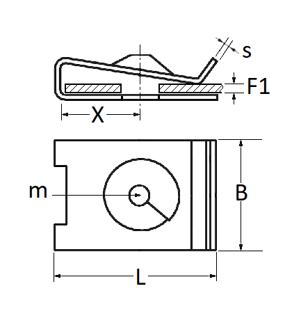 Set 100 piulite metalice pentru fixare RESTAGRAF U-NUT A42632, diametru surub 6.35 mm, pentru elemente caroserie auto
