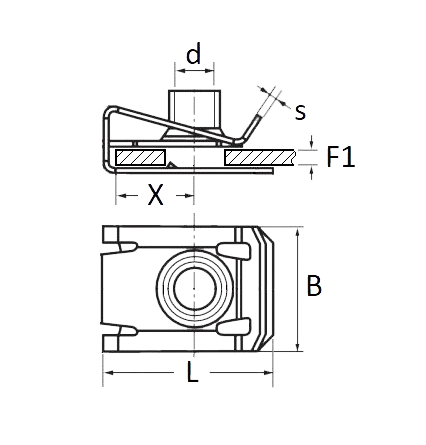 Set 100 piulite metalice pentru fixare RESTAGRAF U-NUT A42633, M6-1.00, pentru elemente caroserie auto